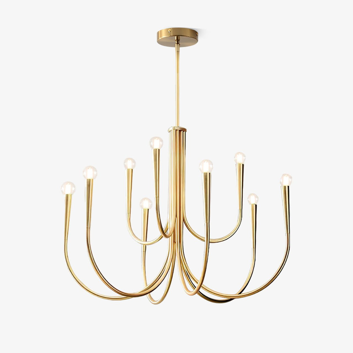Swoop Arm Curated Mouth-Blown Frosted Glass Chan – Mouth-Blown Frosted Glass Chandelier