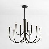 Swoop Arm Curated Mouth-Blown Frosted Glass Chan – 3+6 heads ∅ 31.5 x H 19.7 finish configuration