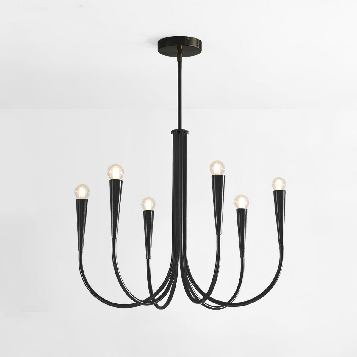 Swoop Arm Curated Mouth-Blown Frosted Glass Chan – architectural ceiling profile #1