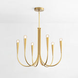 Swoop Arm Curated Mouth-Blown Frosted Glass Chan – illuminated warm ambiance setting #1