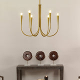 Swoop Arm Curated Mouth-Blown Frosted Glass Chan – illuminated warm ambiance setting