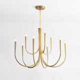 Swoop Arm Curated Mouth-Blown Frosted Glass Chan – full fixture elevation view