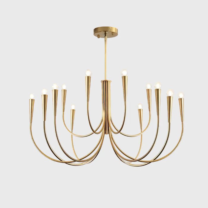 Swoop Arm Curated Mouth-Blown Frosted Glass Chan – 4+8 heads ∅ 39.4 x H 21.7 finish configuration