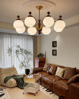 Sylvan Orb Curated Mouth-Blown Frosted Glass Cha – illuminated warm ambiance setting