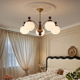 Sylvan Orb Curated Mouth-Blown Frosted Glass Cha – spatial dining room perspective