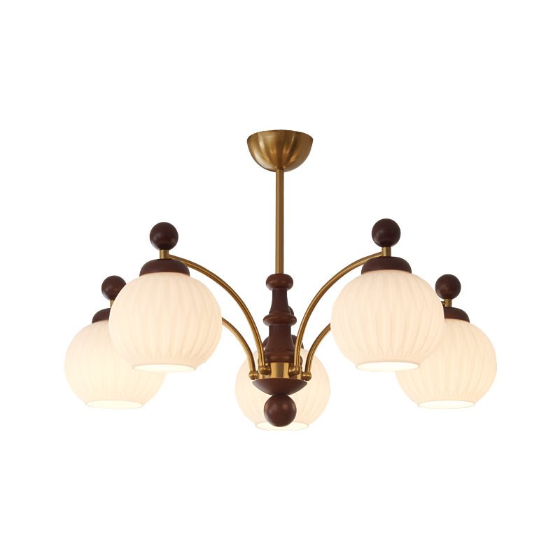Sylvan Orb Curated Mouth-Blown Frosted Glass Cha – 5-Lights ∅ 31.5 x H 14.9 finish configuration