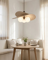 Sylvane Curated Optical Acrylic Pendant Light warm illuminated room view