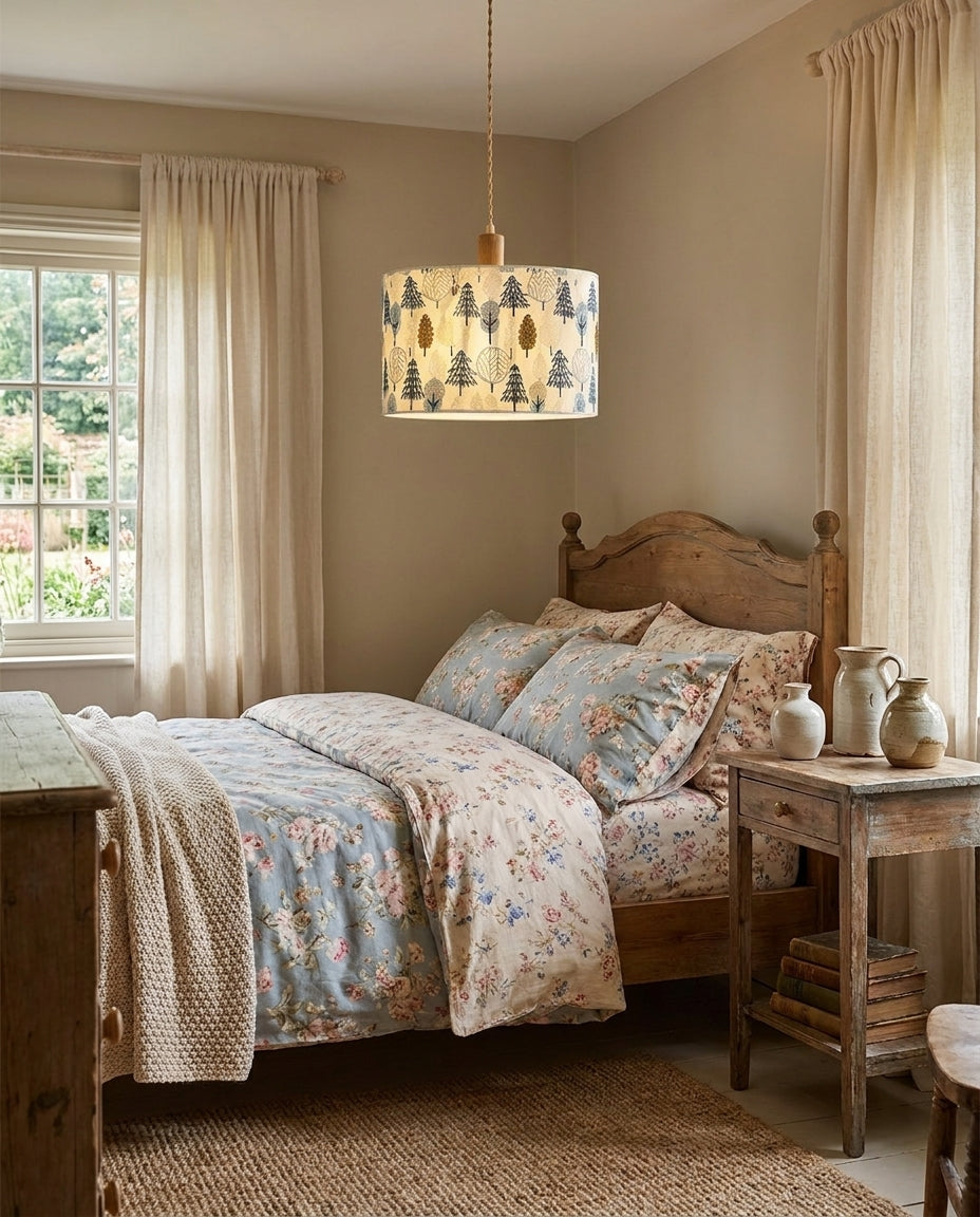 Sylvarin Curated Iron & Glass Pendant Light – illuminated warm ambiance setting