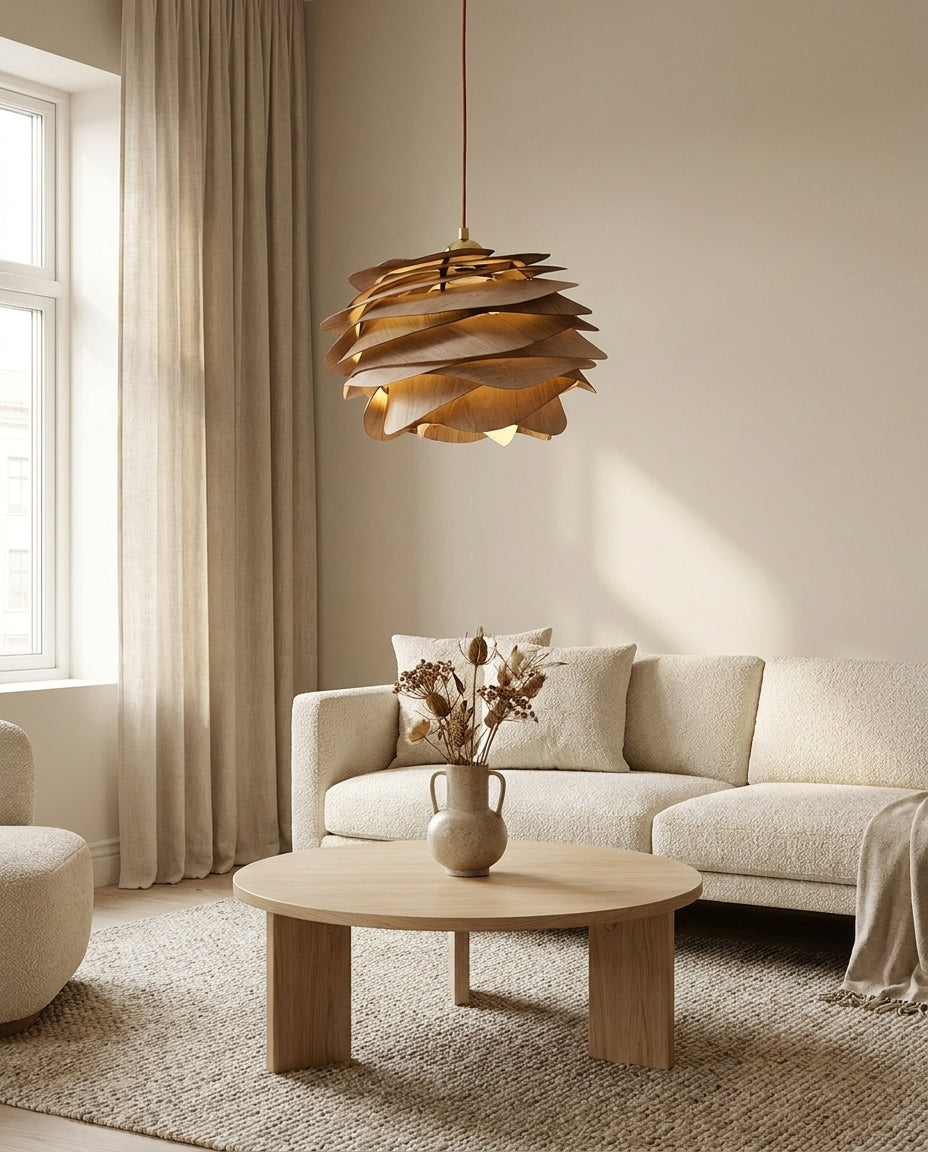 Sylvarra Curated Solid Brass Pendant Light – side angled contour profile