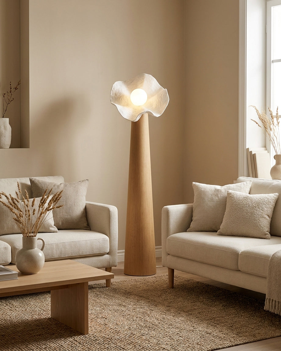 Sylvelle Floor Curated Iron & Glass Floor Lamp – macro detail view