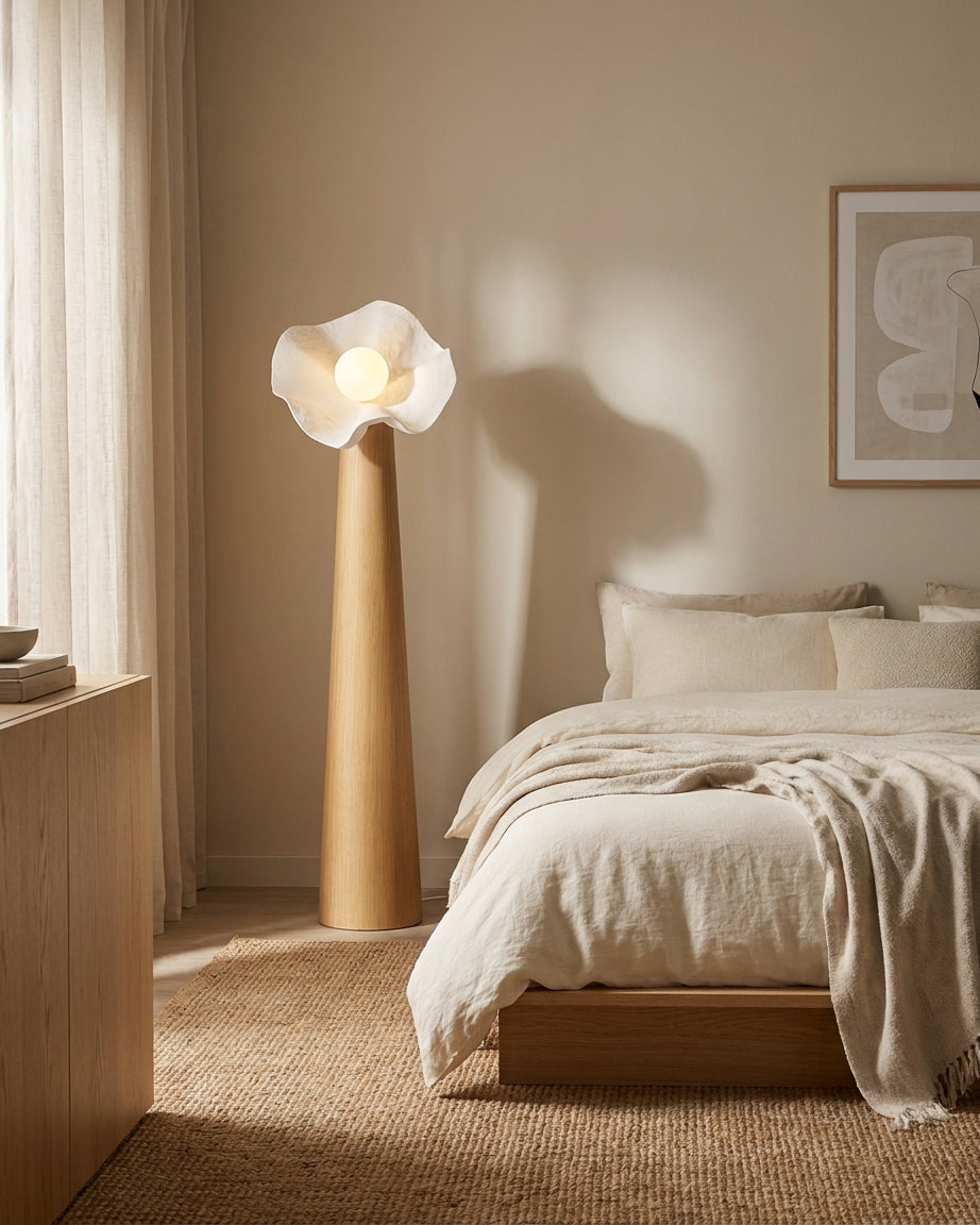 Sylvelle Floor Curated Iron & Glass Floor Lamp – architectural ceiling profile