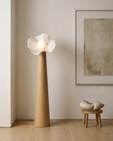 Iron & Glass craftsmanship detail on Sylvelle Floor Curated Iron & Glass Floor Lamp