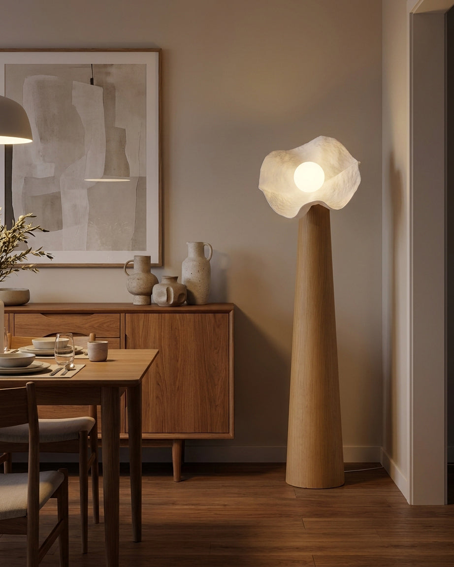 Sylvelle Floor Curated Iron & Glass Floor Lamp – dimensional scale reference