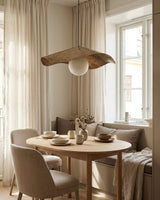 Sylvune Alabaster Curated Alabaster Pendant Ligh warm illuminated room view
