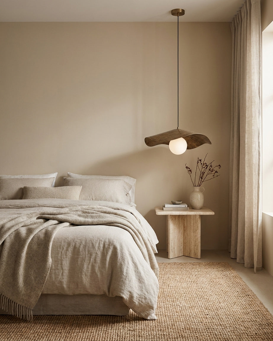 Sylvune Alabaster Curated Alabaster Pendant Ligh – handcrafted surface texture