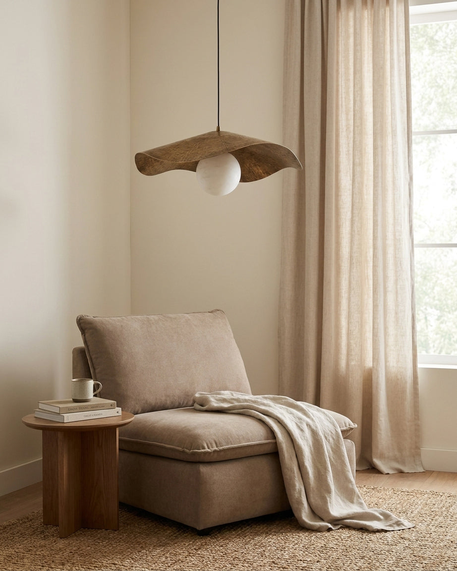 Sylvune Alabaster Curated Alabaster Pendant Ligh – structural canopy joint detail