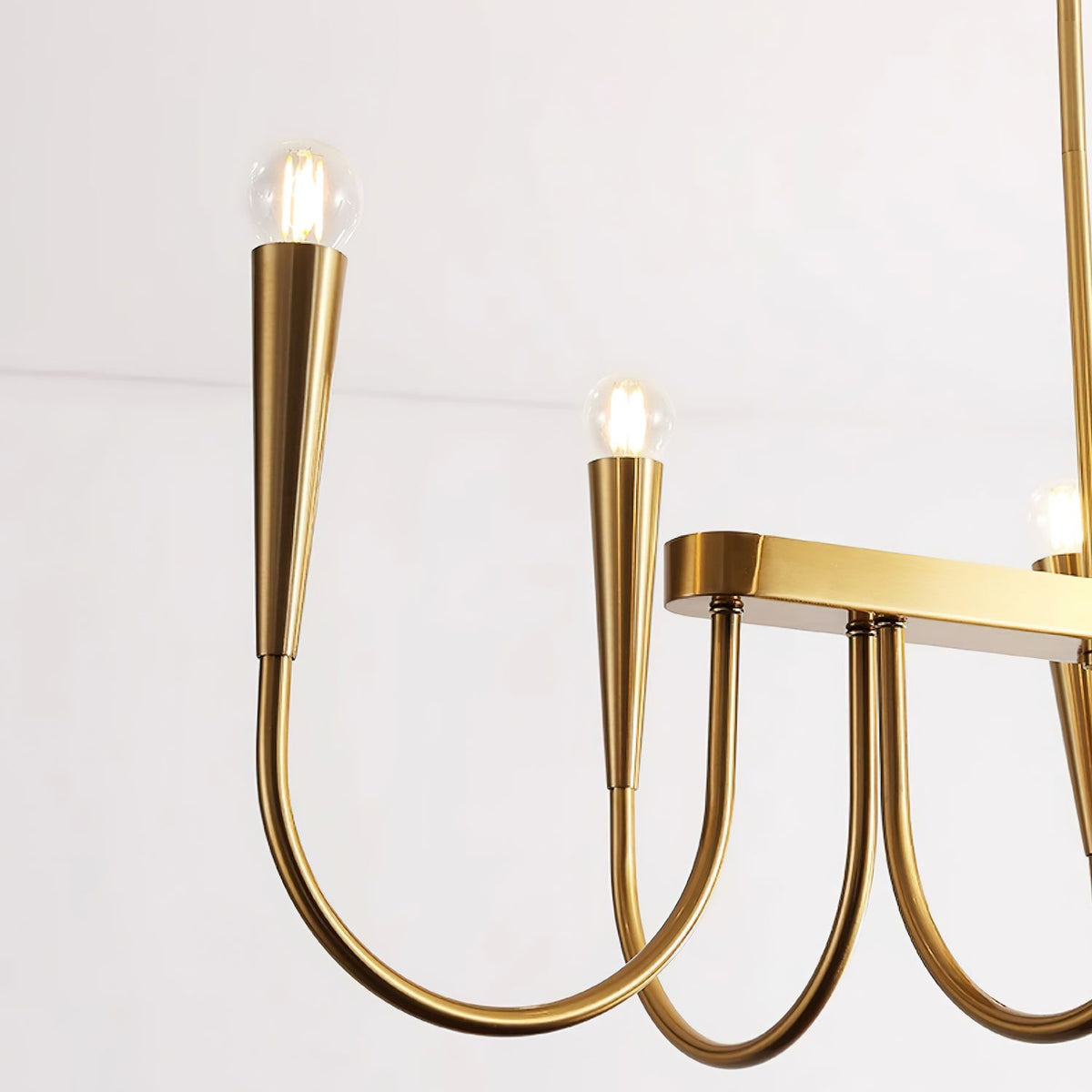 Symphony Curated Iron & Glass Chandelier – full fixture elevation view