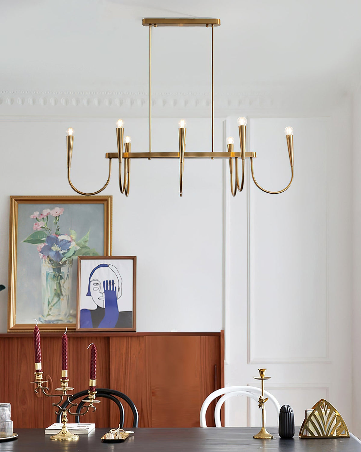 Symphony Curated Iron & Glass Chandelier – dimensional scale reference