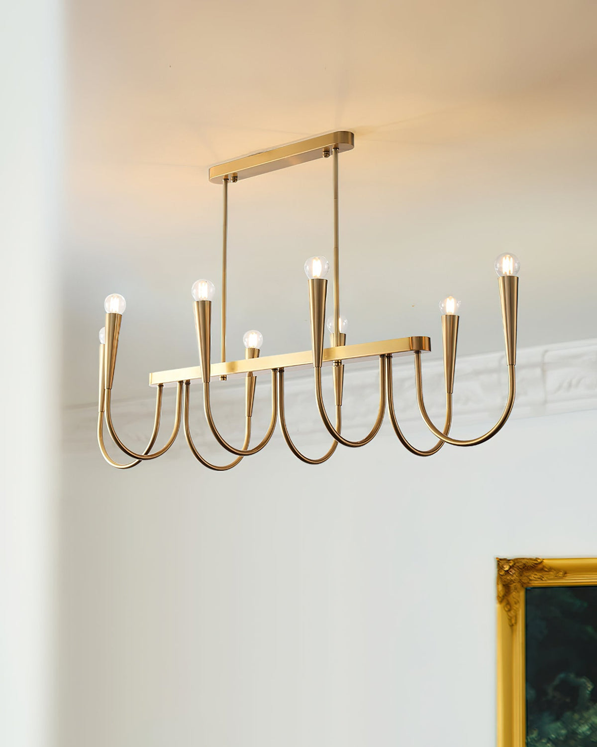 Symphony Curated Iron & Glass Chandelier – architectural ceiling profile