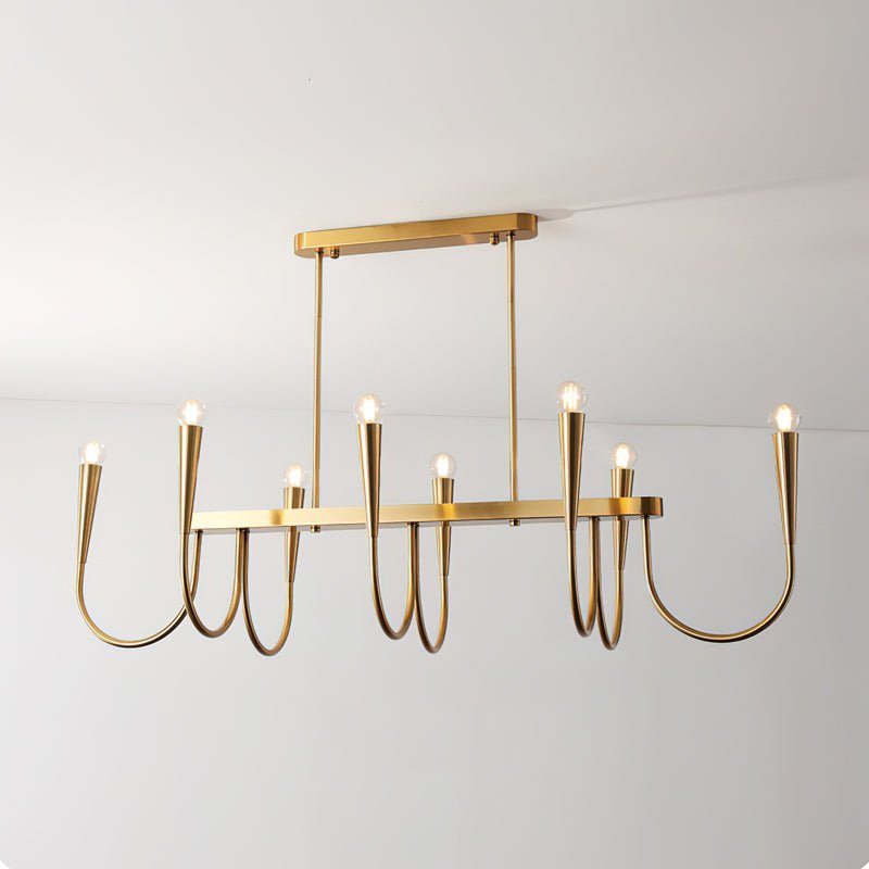 Symphony Curated Iron & Glass Chandelier – illuminated warm ambiance setting #1