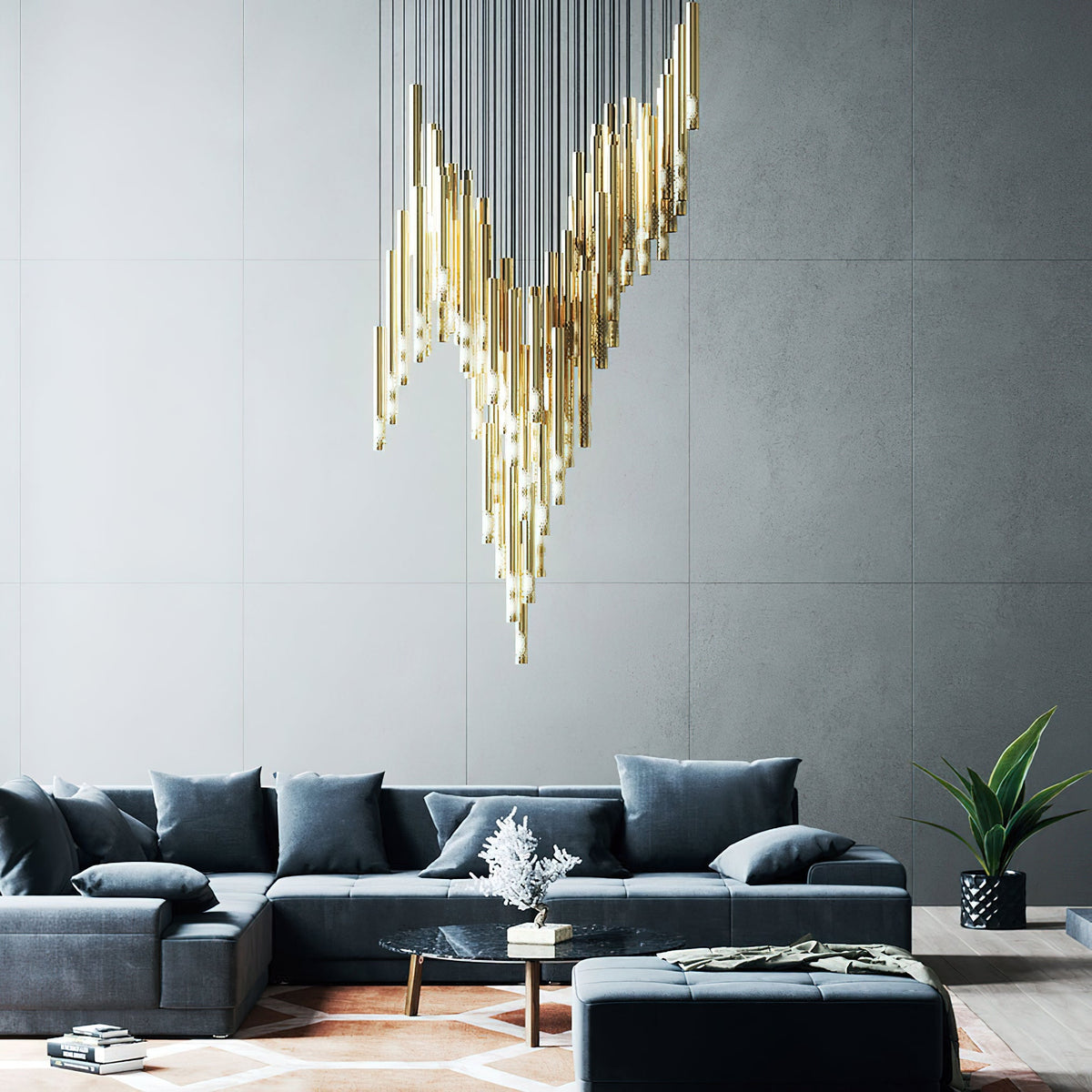 Symphony Orchestra Curated Mouth-Blown Frosted G installed in residential dining space