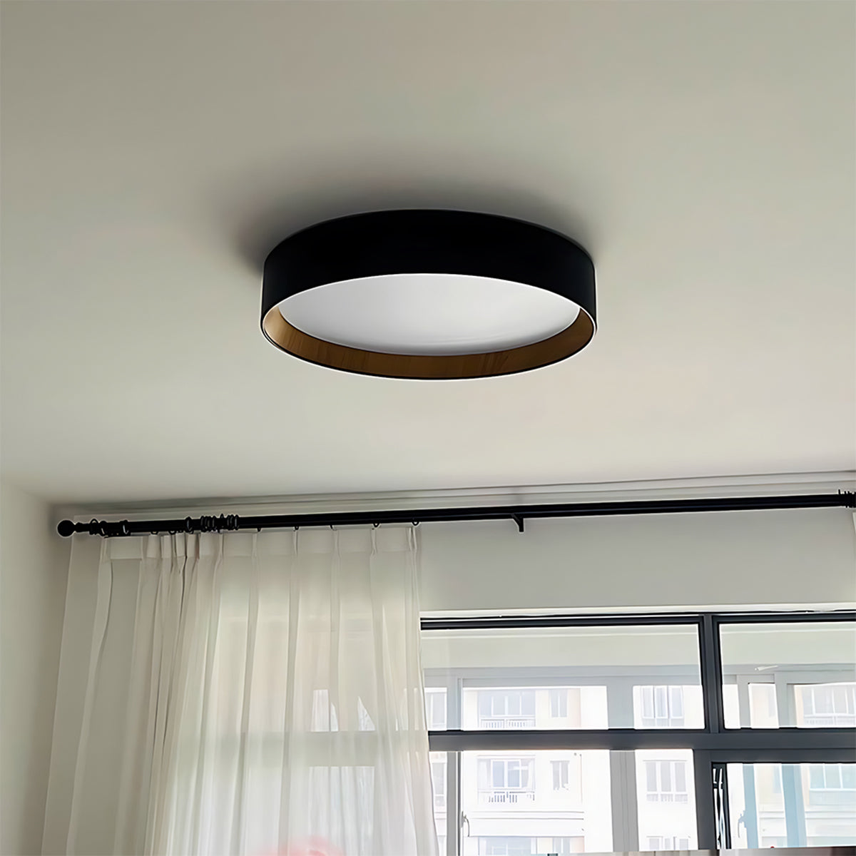 Artisan Material Ceiling Lamp View 9 | Taaks Metal & Wood Ceiling Light | Designer Minimalist Flush Mount | JINSHE | JINSHE
