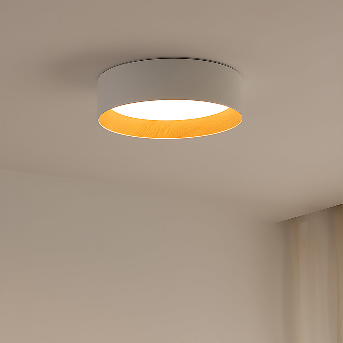 Artisan Material Ceiling Lamp View 3 | Taaks Metal & Wood Ceiling Light | Designer Minimalist Flush Mount | JINSHE | JINSHE