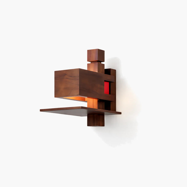 Taliesin Wall Sconce | Handcrafted Walnut Wood Wabi-Sabi Wall Lamp | JINSHE