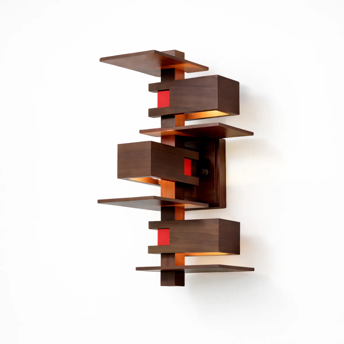 Black Walnut Wall Lamp View 12 | Taliesin Wall Sconce | Handcrafted Walnut Wood Wabi-Sabi Wall Lamp | JINSHE | JINSHE