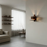 Black Walnut Wall Lamp View 4 | Taliesin Wall Sconce | Handcrafted Walnut Wood Wabi-Sabi Wall Lamp | JINSHE | JINSHE