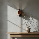 Black Walnut Wall Lamp View 7 | Taliesin Wall Sconce | Handcrafted Walnut Wood Wabi-Sabi Wall Lamp | JINSHE | JINSHE