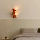 Black Walnut Wall Lamp View 9 | Taliesin Wall Sconce | Handcrafted Walnut Wood Wabi-Sabi Wall Lamp | JINSHE | JINSHE