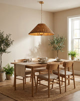 Talora Curated Woven Rattan Pendant Light – macro detail view