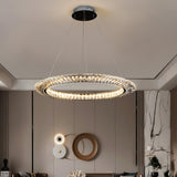 Tanager Geometric Curated K9 Bohemian Crystal Ch installed in residential dining space