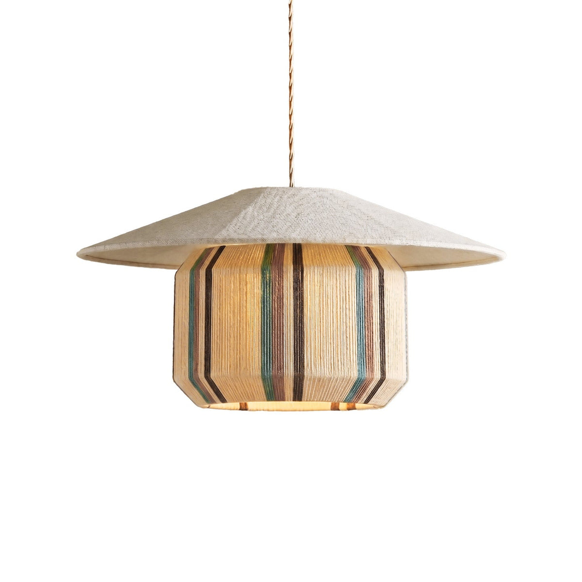 Tansora Curated Iron & Glass Pendant Light – Dia 50cm x H 26cm  ∅ 19.7 x H 10.2 finish configuration