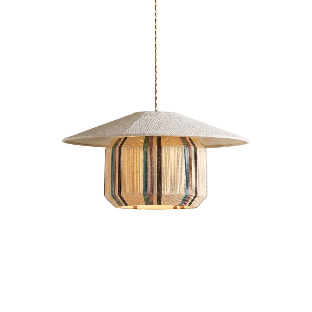 Tansora Curated Iron & Glass Pendant Light – Dia 30cm x H 16cm  ∅ 11.8 x H 6.3 finish configuration