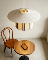 Tansora Curated Iron & Glass Pendant Light – unlit natural material contrast