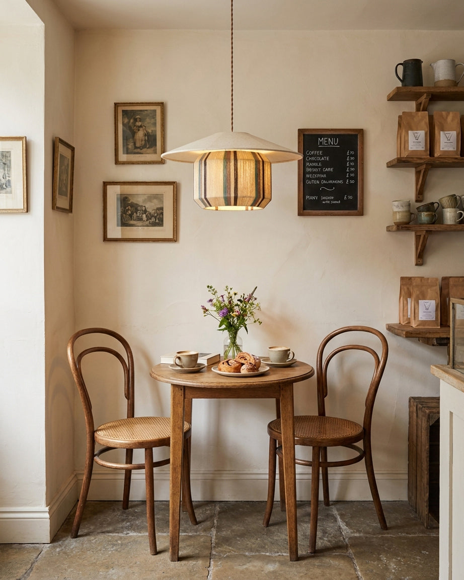 Tansora Curated Iron & Glass Pendant Light – handcrafted surface texture