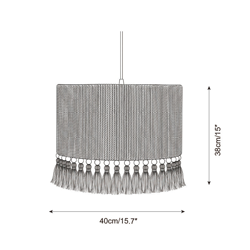 Tasmira Tassel Curated Finished Iron Pendant Lig – macro detail view