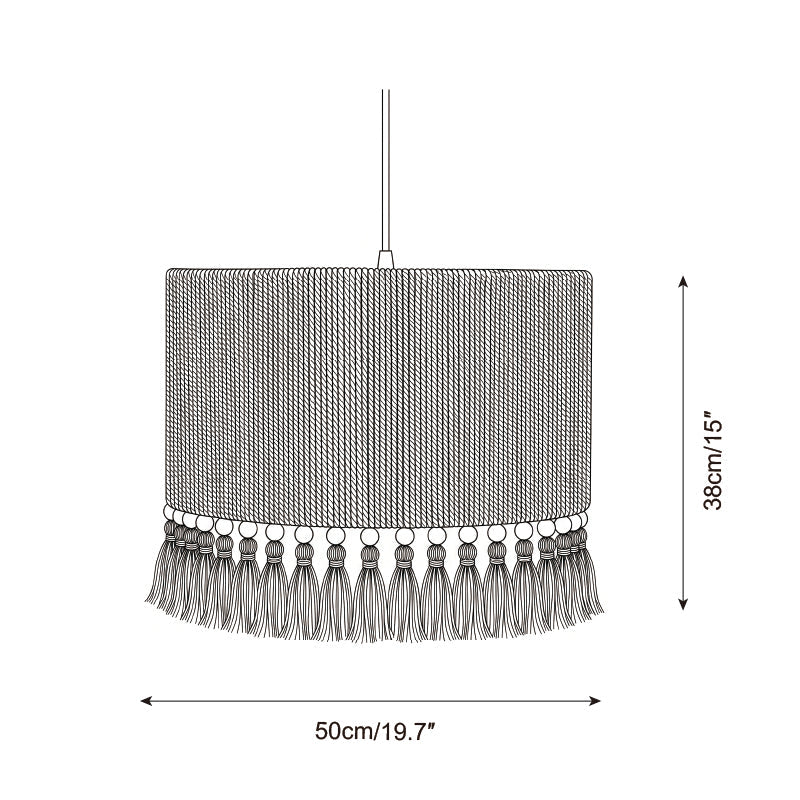 Tasmira Tassel Curated Finished Iron Pendant Lig – illuminated warm ambiance setting