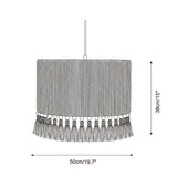 Tasmira Tassel Curated Finished Iron Pendant Lig – illuminated warm ambiance setting