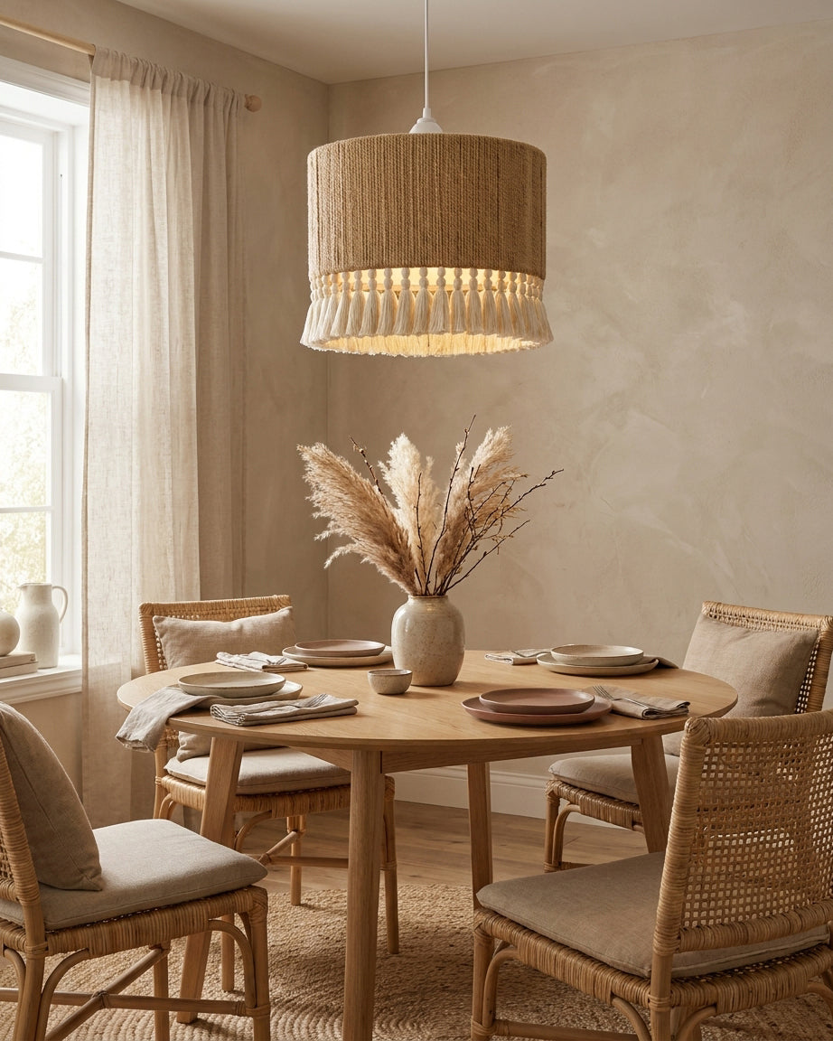 Tasmira Tassel Curated Finished Iron Pendant Lig