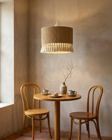 Tasmira Tassel Curated Finished Iron Pendant Lig – handcrafted surface texture