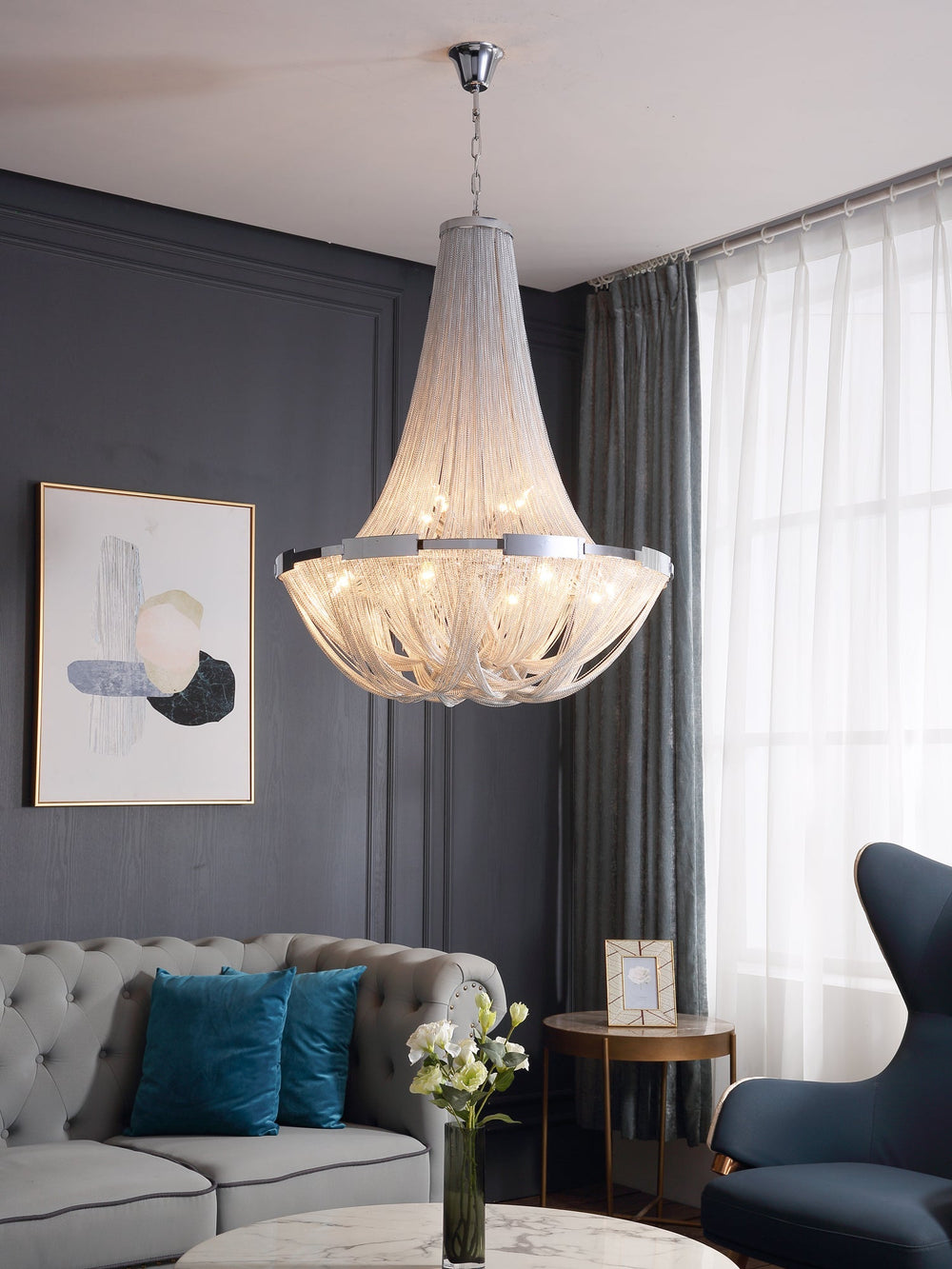 Tassel Aluminum Chain Curated Brushed Nickel Iro
