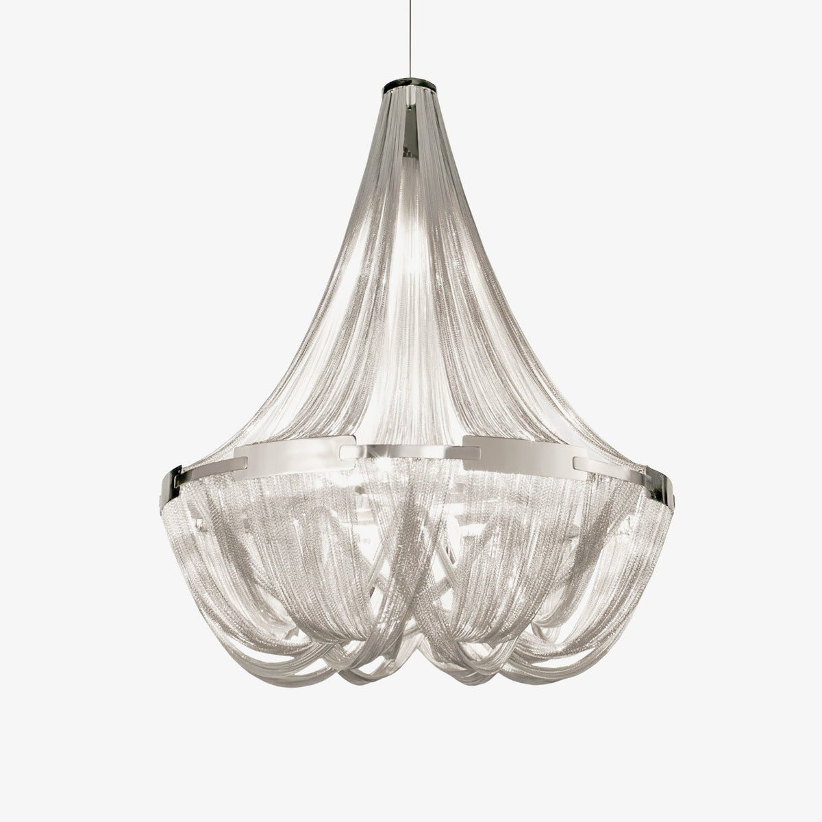 Tassel Aluminum Chain Curated Brushed Nickel Iro – Brushed Nickel Iron Chandelier