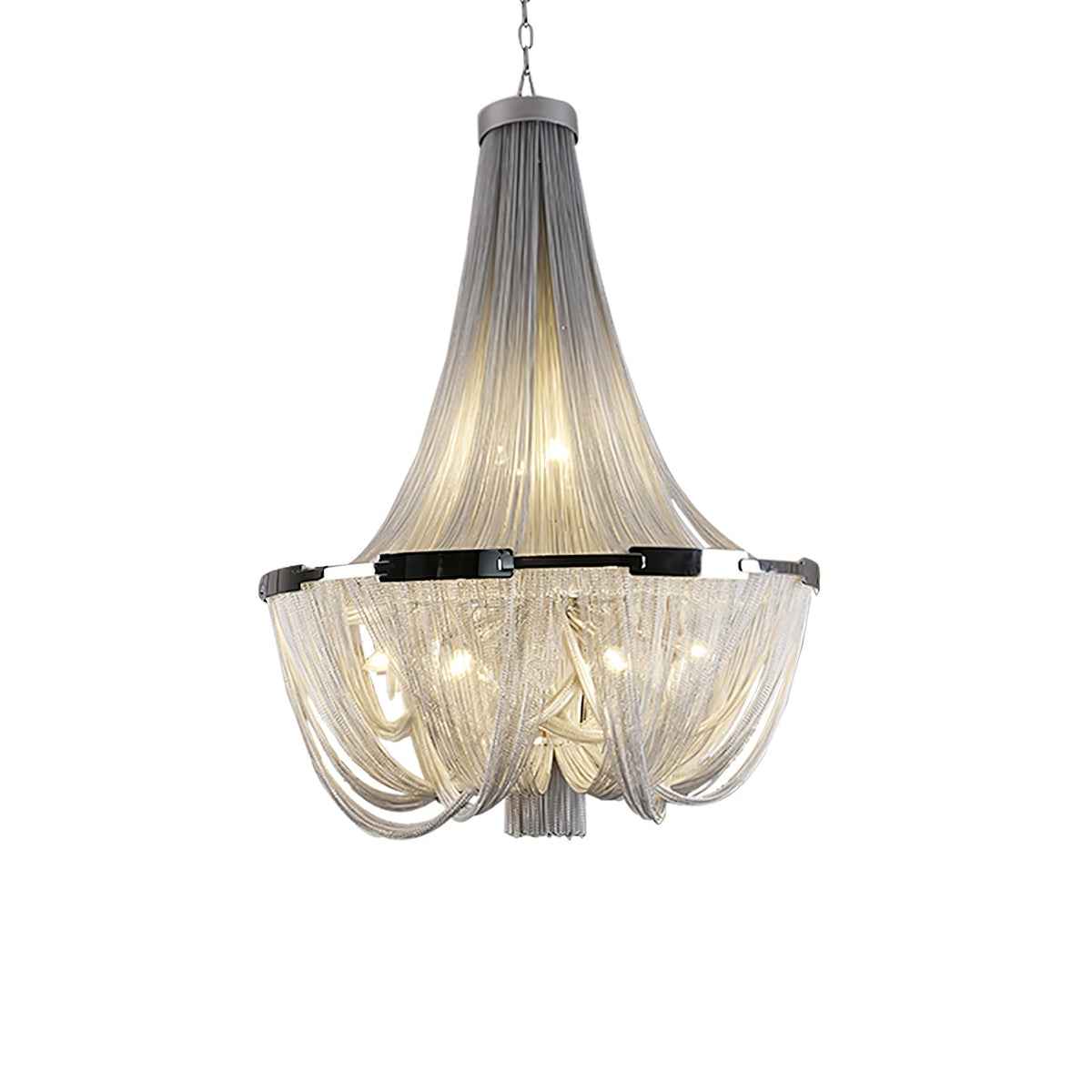 Tassel Aluminum Chain Curated Brushed Nickel Iro – unlit natural material contrast #1