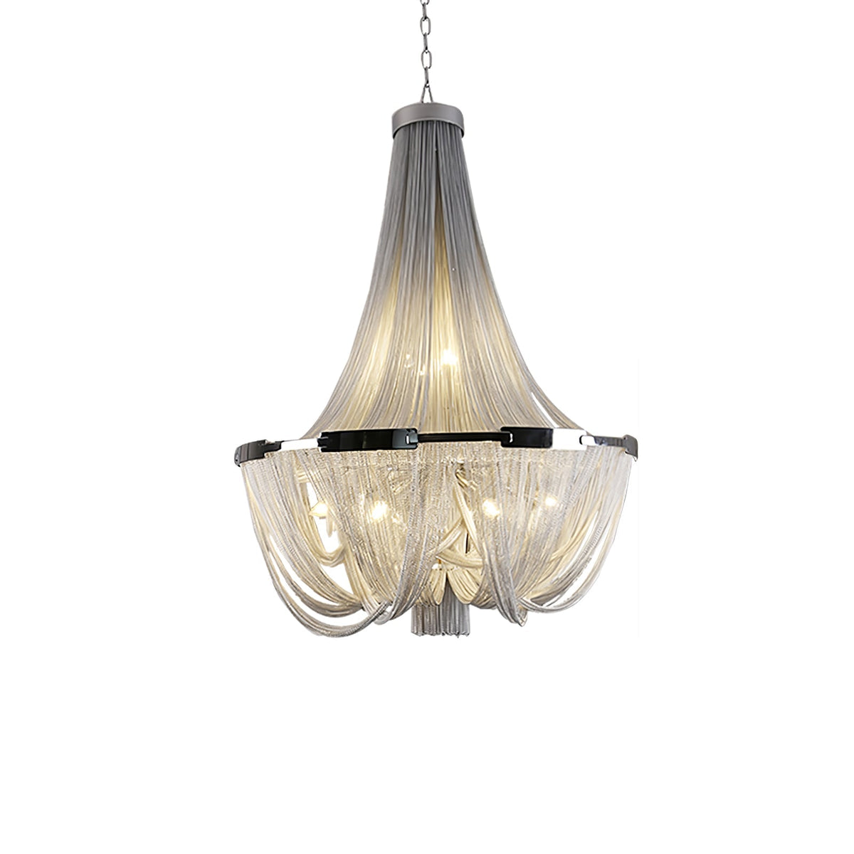 Tassel Aluminum Chain Curated Brushed Nickel Iro – handcrafted surface texture #1