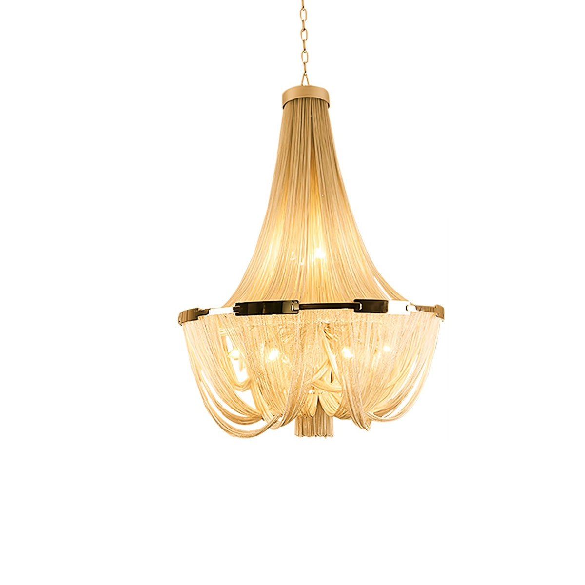 Tassel Aluminum Chain Curated Brushed Nickel Iro – dimensional scale reference #1