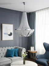 Tassel Aluminum Chain Curated Brushed Nickel Iro – macro detail view