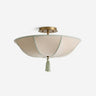 Tassel Fabric Curated Iron & Glass Flush Mount C